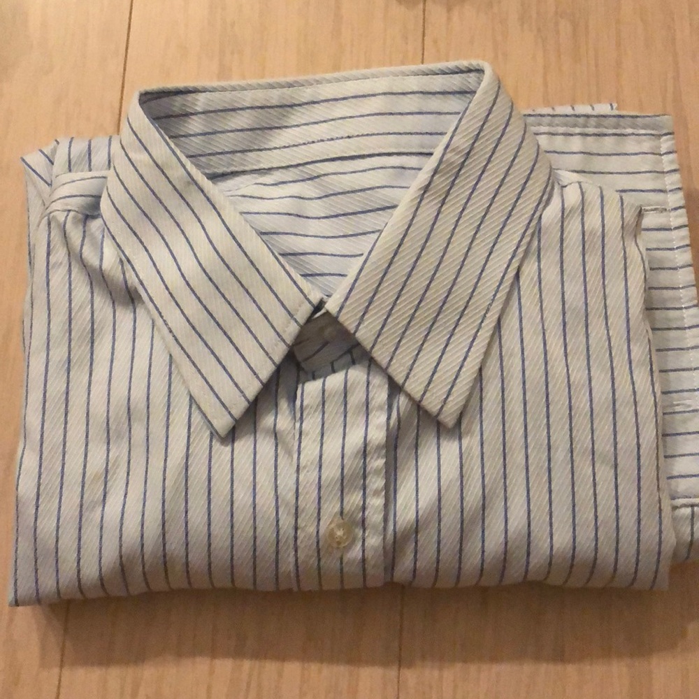 Men’s Blue w/ Blue Stripe French Cuff dress shirt